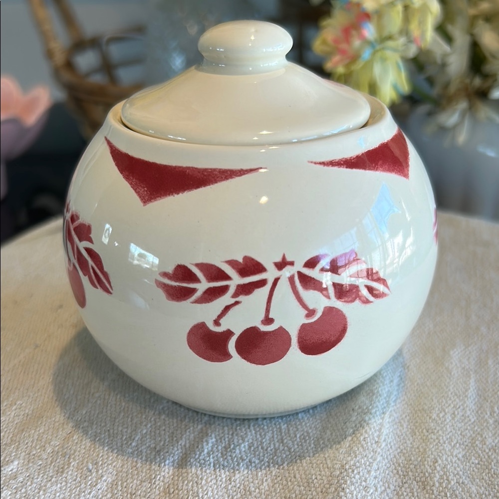Cherry Pattern French Sugar Jar
